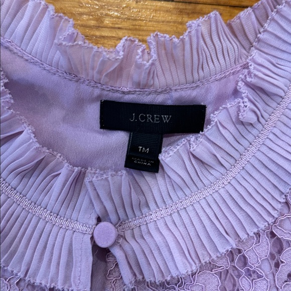 J. Crew Ruffle Neck Lace Blouse - Medium Tall - Picture 5 of 16